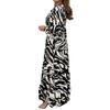 Autumn Women's Plus Size Casual Medium Long Sleeve Long Temperament V-Neck Waisted Loose Dress
