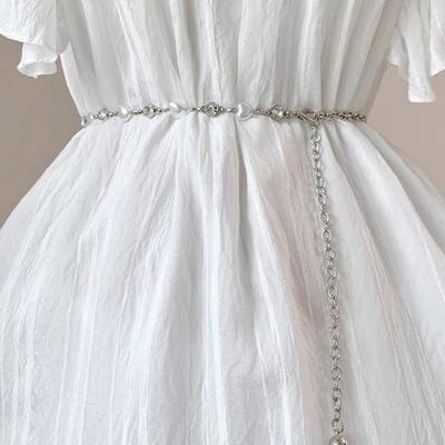 Elegant Women Pearl Waist Belt Female Girls Dress Heart Pearl Waist Chain Decoration Waistband Wedding Accessories