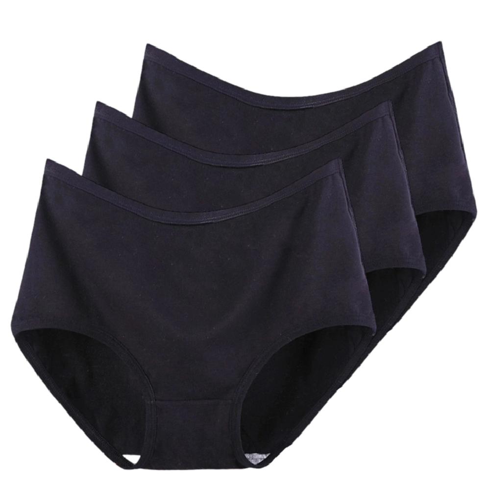 3pcs High Waist Women's Panties Women's Large Size Panties Solid Color High-waisted Triangle Pants Underwear Briefs