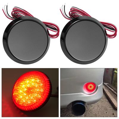 2.68" Rear Bumper Reflector Smoked Lens LED Fog Tail Brake Warning Lights for Toyota Sienna Corolla Nissan Qashqai Juke Scion xB