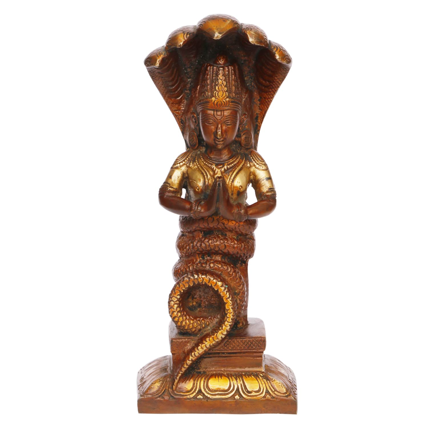 

Pure Brass Nag Kanya Devi Idol For Home Decor In Multicolor Height - 8 Inch