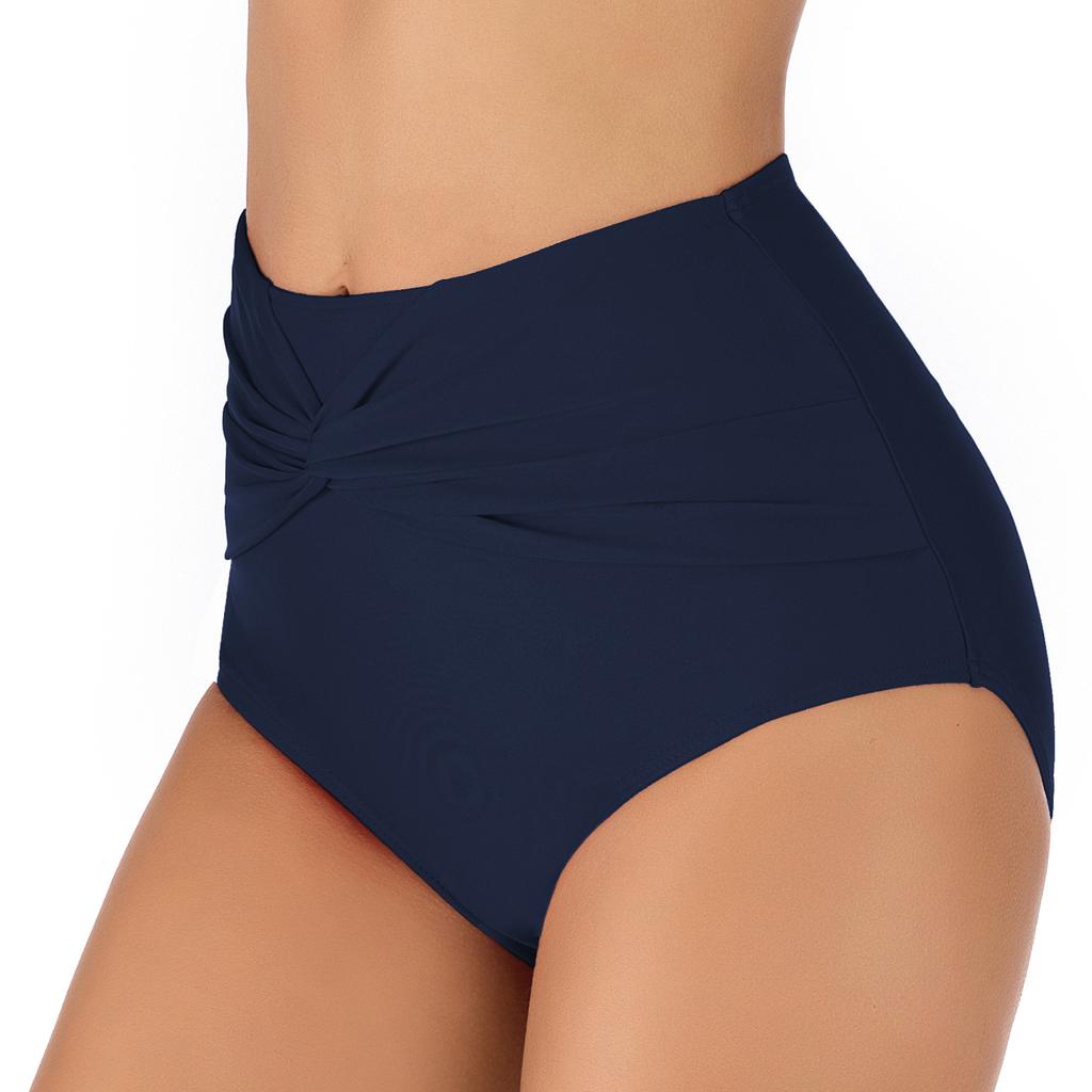Plus Size Women’s Sexy High-Waisted Triangle Bikini Bottoms, Solid Color Slim-Fit Quick-Dry Swimwear for Beach