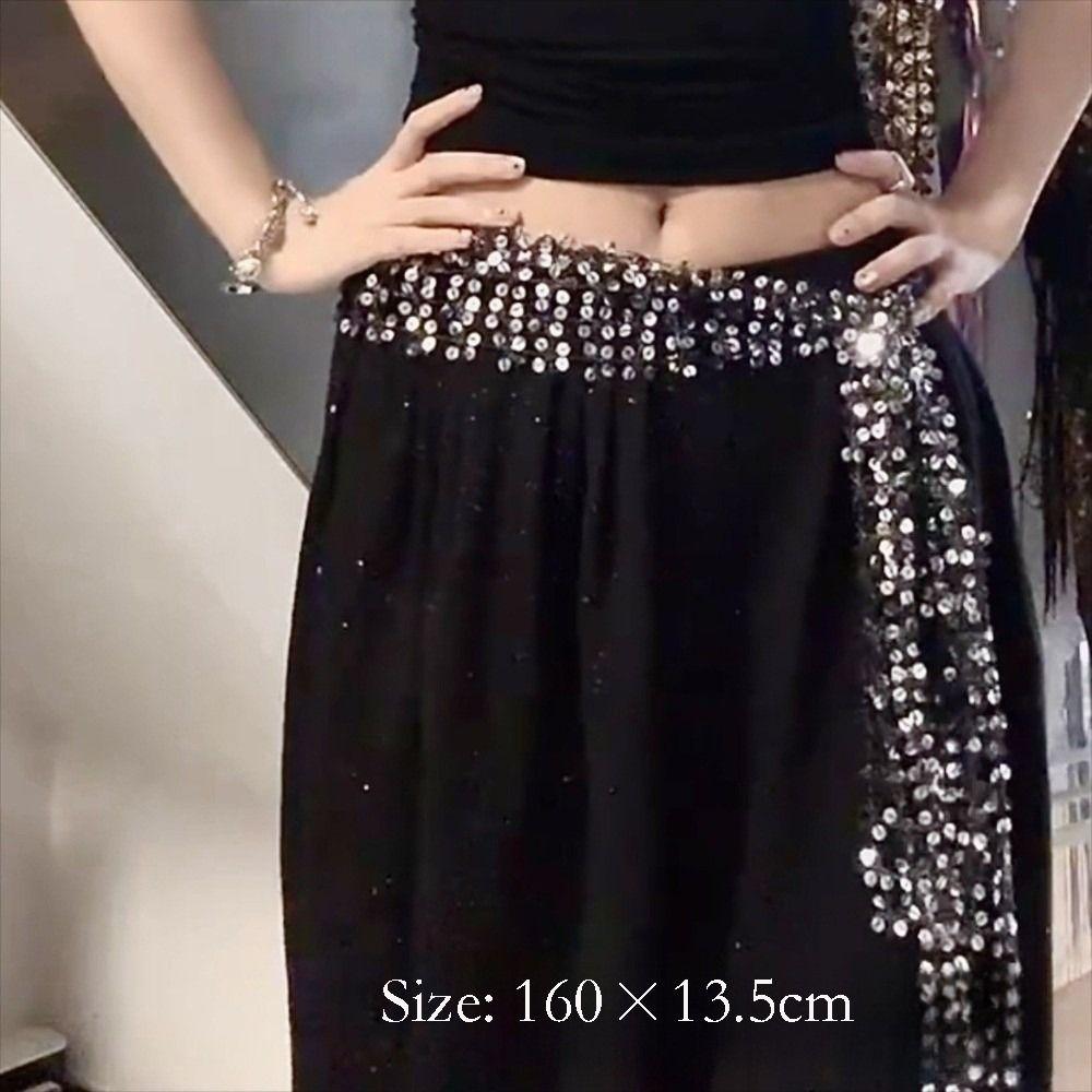 Shiny Sequin Waist Scarf Adjustable Waist Chain  Festival Wear Dance Performance Accessories