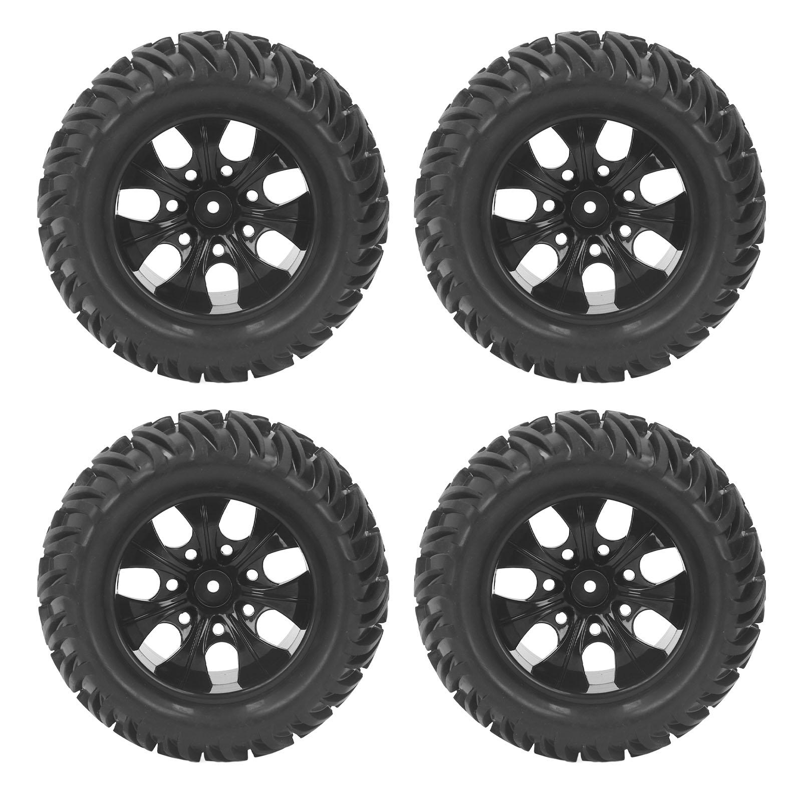 

4Pcs 110 Off Road RC Tires Rubber Tires Plastic Hub Y Pattern 7 Holes RC SUV Wheels with M4 Nuts