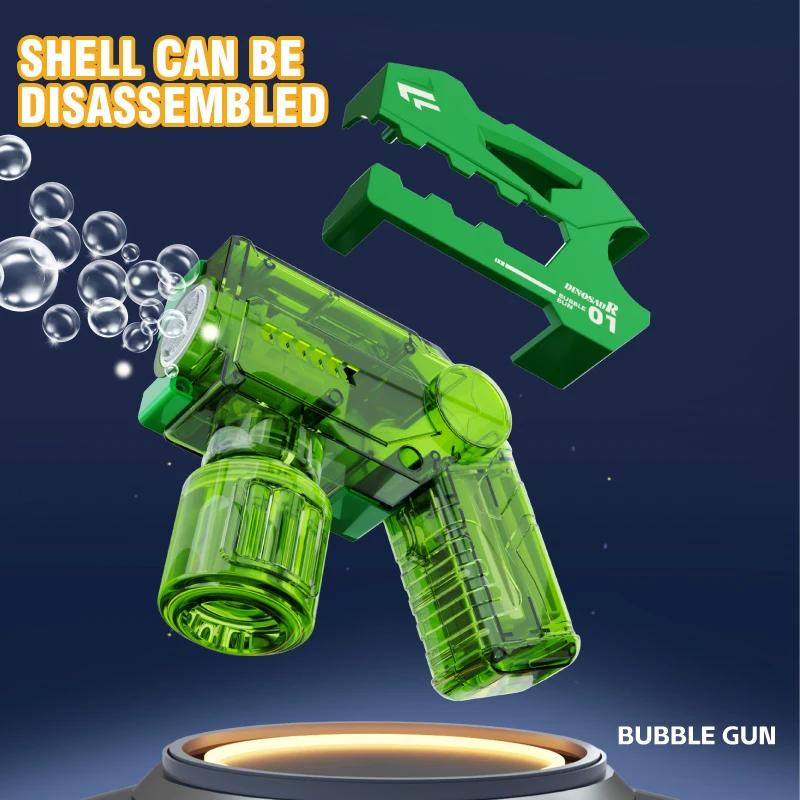 Automatic Bubble Gun Electric Shark Space Children Toy Dinosaur Bubbles Blower Machine for Kids Gifts Outdoor Wedding Party Toys