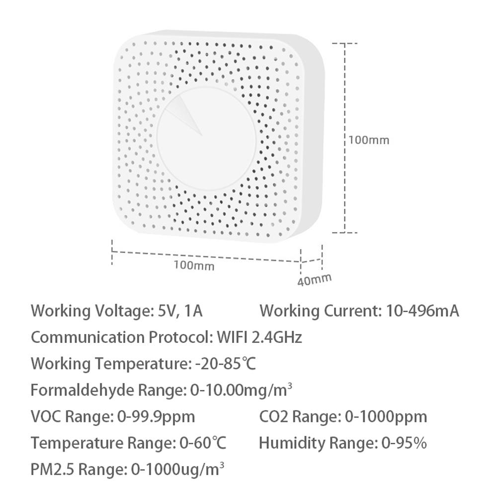 Tuya WiFi inteligentní monitor kvality vzduchu 6 v 1 Air Housekeeper