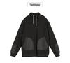 Black Street Style Slimming Pullover with Patch Pockets