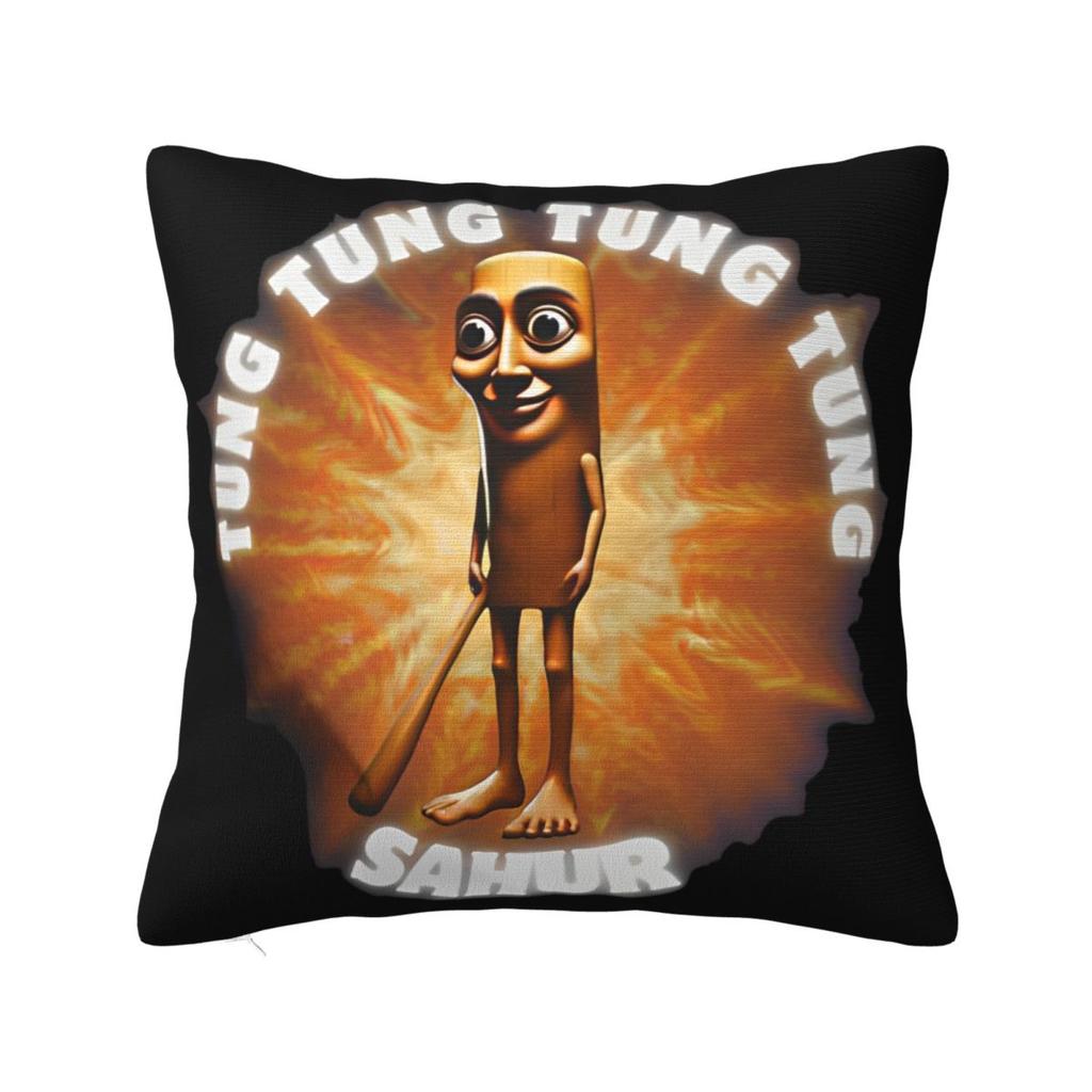 Tung Tung Tung Sahur Square Pillow Case Italian Brainrot Meme Cushion Covers Fashion Decorative Pillowcover for Seat 18
