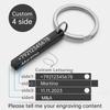 3D Bar Stainless Steel Personalize Keychains Engrave Text Name Date Logo Keyrings Customized Key Chain Rings Christmas Gift P039