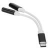 2 In1 TypeC to 3.5mm Aux Audio Charging Cable Adapter Headphone Splitter Connector(Black )