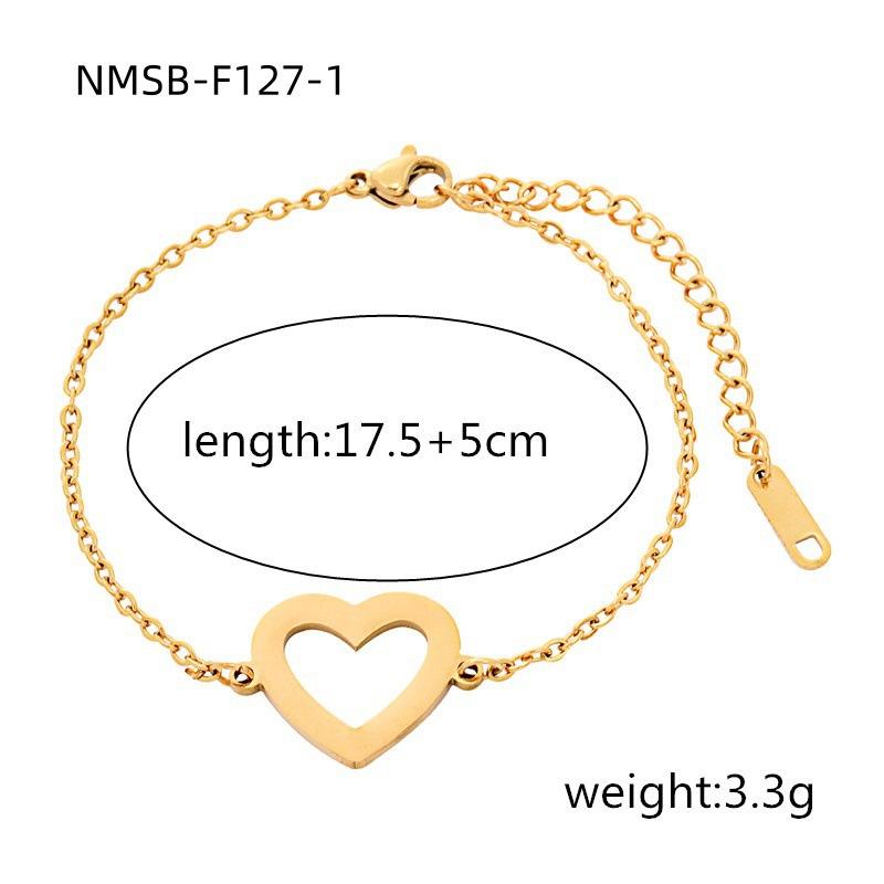 GEMCHIC Women s Stainless Steel Heart Zircon Love Couple Bracelet Valentine s Day Gift