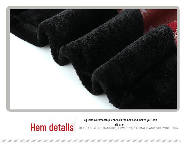 Omas Samt-Baumwolljacke für Damen - Wintermantel für ältere Damen