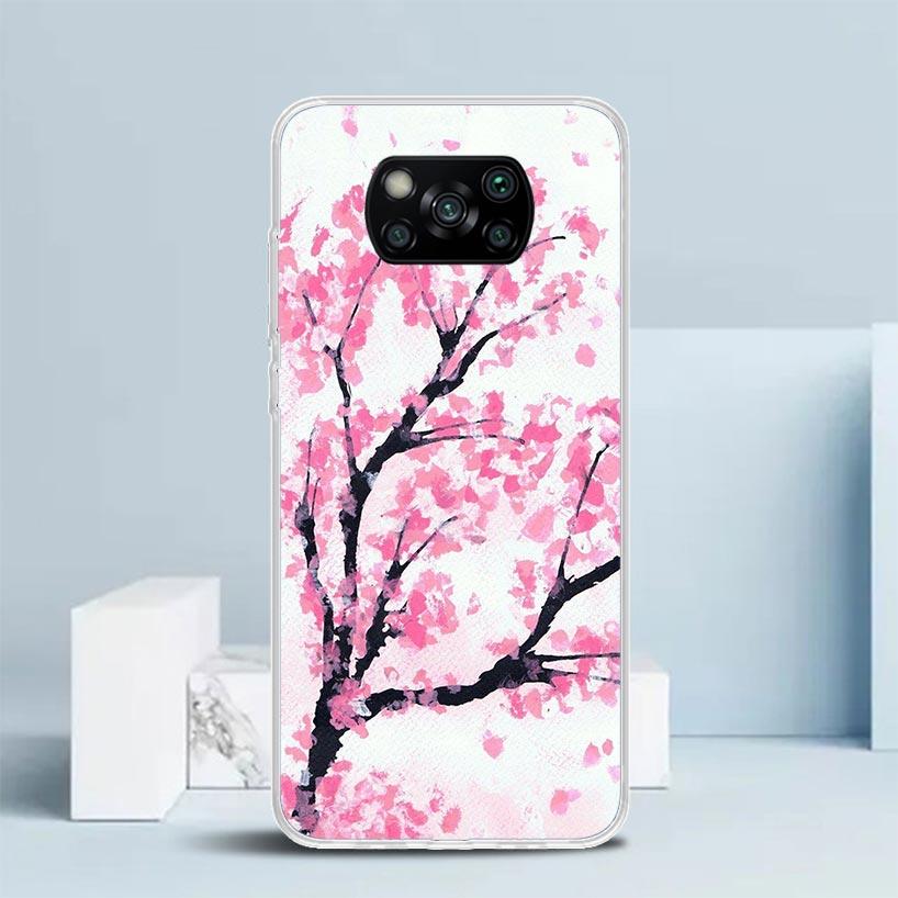 Cherry Blossom Tree Phone Case For Xiaomi Poco F7 Ultra X5 X6 X7 Pro M7 Redmi 15C 15 13C 13 12C 12 10C 10 10A 9 9C 9A 9T Cover P