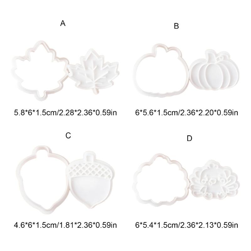 Festival Thanksgiving Themed Plastic Cookie Molds Set Includes Turkey Maples Leaf Chestnut Pumpkin Shape For Handmade Cookie
