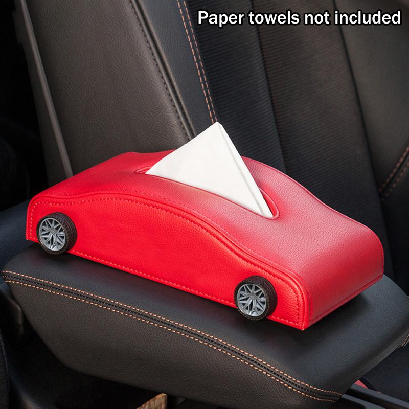 Kreative Autoform Taschentuchbox Simulierte Reifen Hitzebeständiger Taschentuchspender Dekorativer Tragbarer Autoleder Taschentuchorganizer