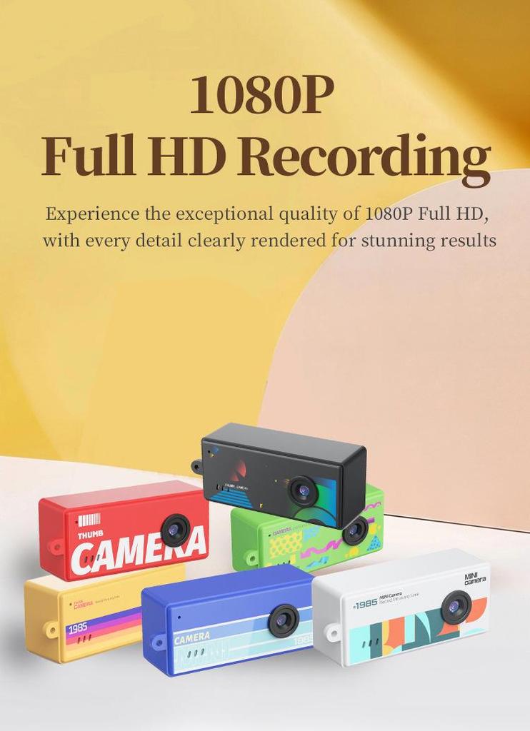 Retro Pendant Mini DSLR Thumb Camera - HD Photo & Video Recorder