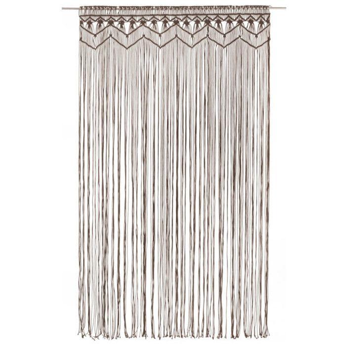 Macramé Curtain - vidaXL - 140x240 Cm - Natural Cotton - Washable - Taupe