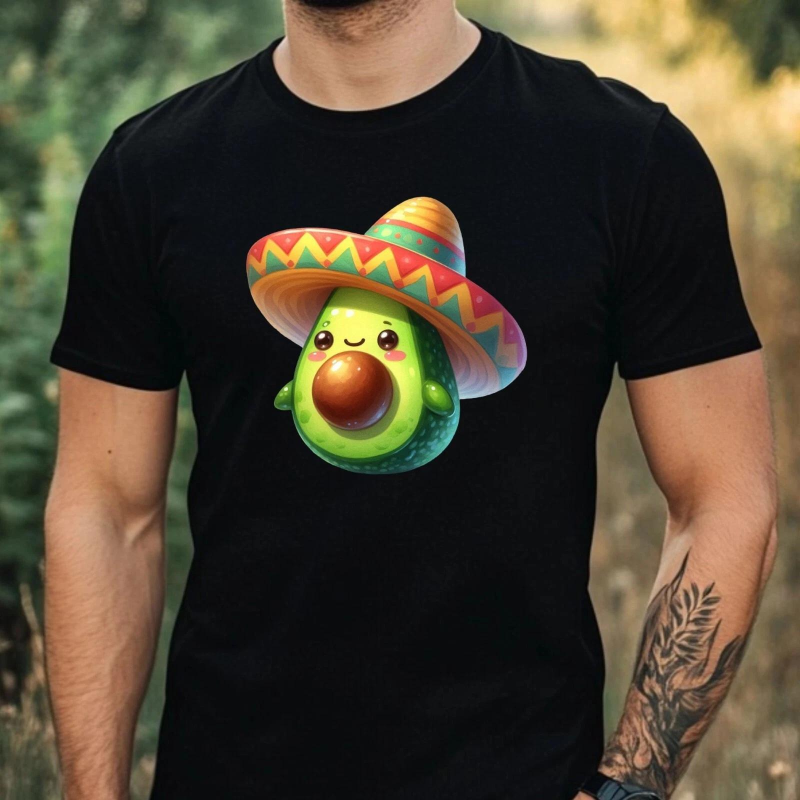 T-Shirt Herren Lustige Avocado Motiv Baumwolle Größe XS bis 5XL L