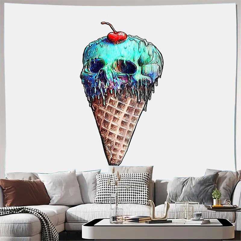 

Ice Cream Tapestry Wall Hanging Aesthetic Room Decor Dorm Wall Art Summer Vibes Home Sweet Home Cute Food Graphic Cool Wall Cove 74x94cm(29x37in)