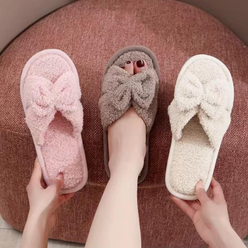 

Пена открытая женская осень и зима для дома и улицы толстая подошва теплые плюшевые туфли открытые тапочки из хлопка женские 42-43 (fits 4142 feet) розовый