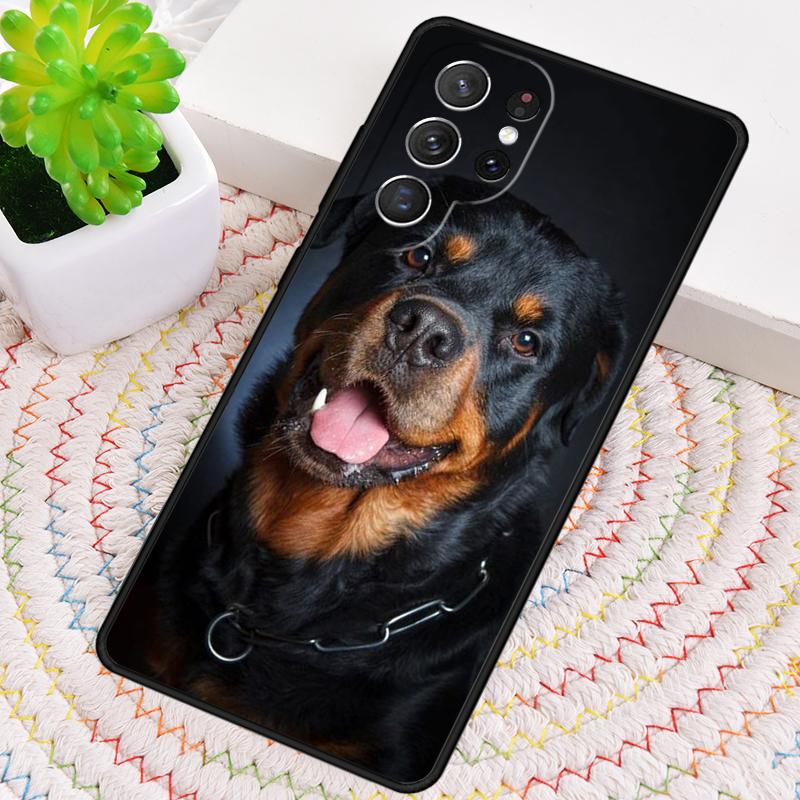 Cute Rottweiler Dog soft Phone Case for Samsung Galaxy note 10 pro S26 Ultra S23 S24 FE S25 S21 S22 PLUS shockproof Cove