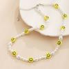 Vintage Imitation Pearl Smile Face Necklace For Men Women Punk Gothic Hiphop Zircon Beads Chain Trendy Neck Accessories Gift