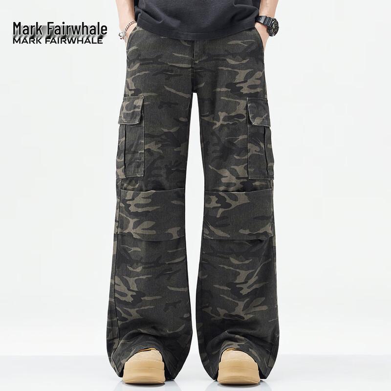 Mark Fairwhale Men's Camouflage Loose Straight Cargo Pants