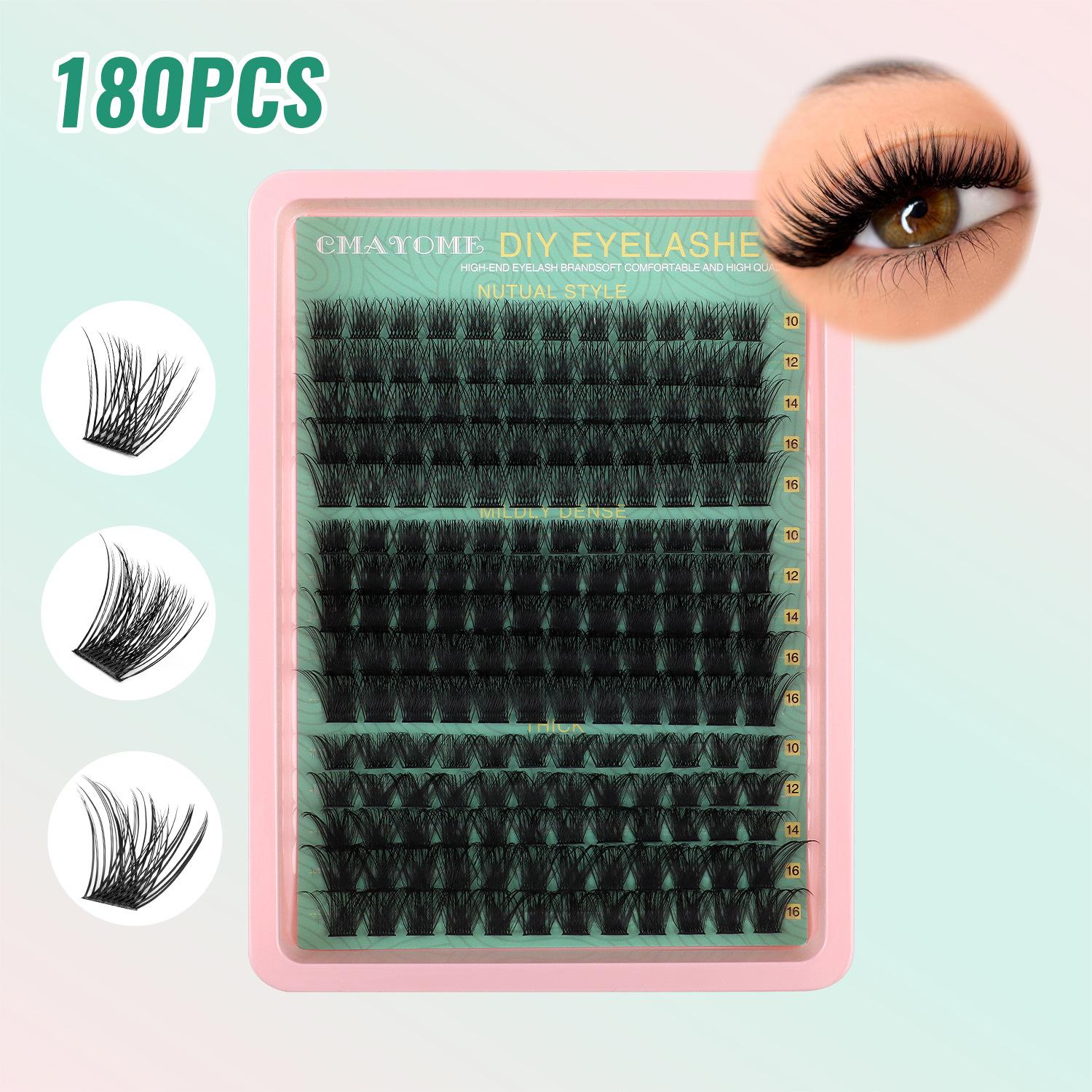 

Single Cluster C Curved Multi-Hair False Eyelash Set 10-16Mmdiy Segmented Grafting Thick Eyelashes