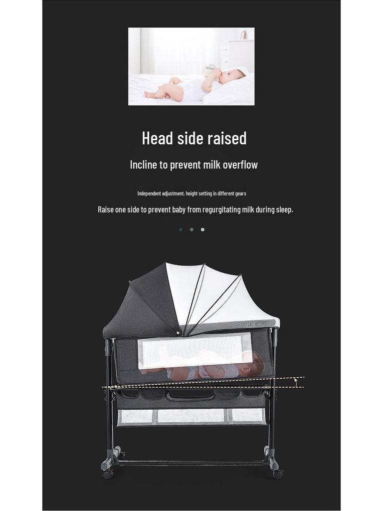 Multifunctional Foldable Baby Cradle: Newborn Rocking Bed and Splicing Children's Bed