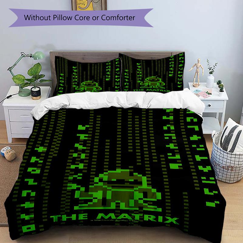 3pcs Matrix Poster Duvet Cover Set (1 Duvet Cover + 2 Pillowcases, No Core) - Comfortable, And Breathable Bedroom Decoration Yy251104048