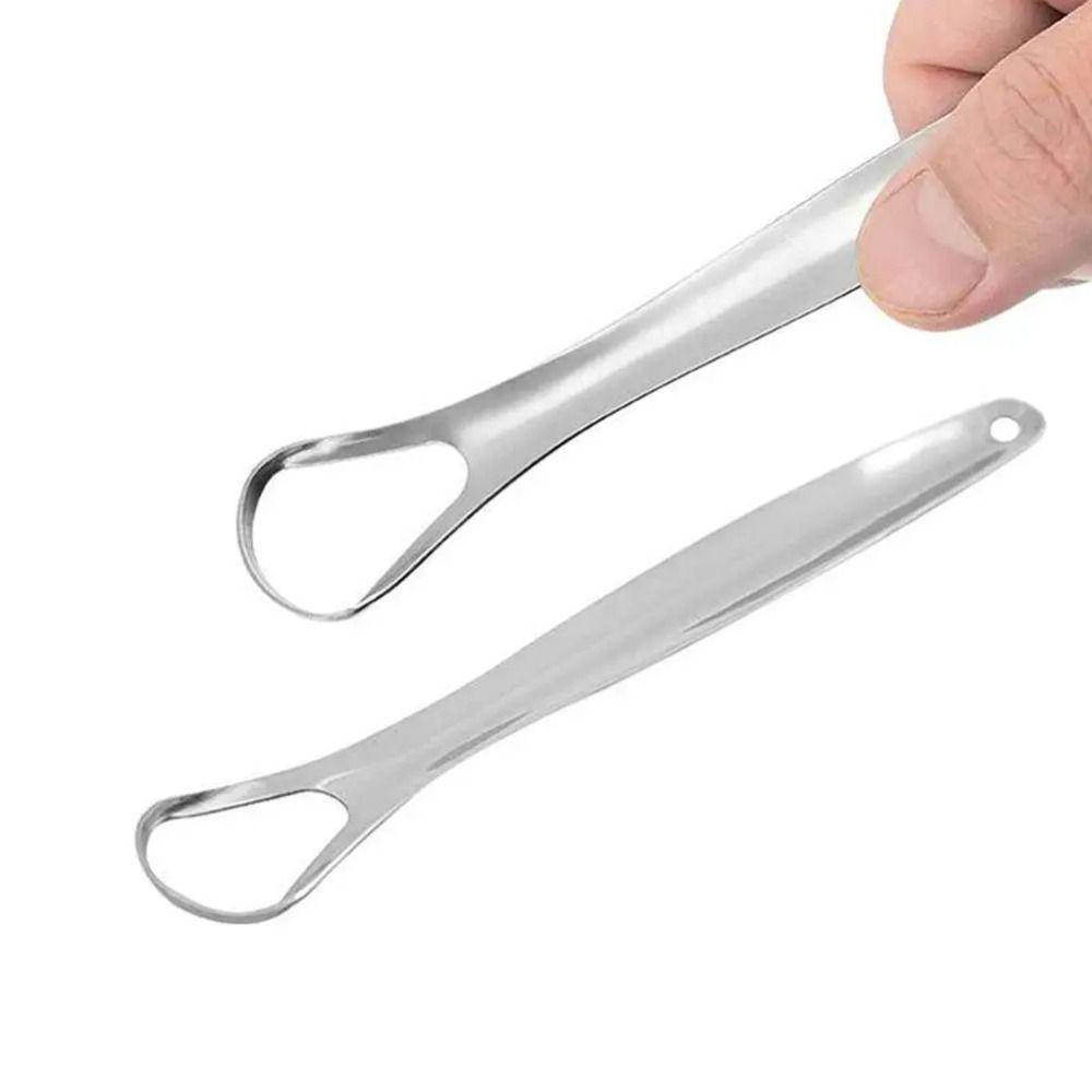 Removing Bad Breath Tongue Scraper Silver Tongue Scraping Brush Oral Cleaner Tools  Oral Care