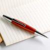 Red Willow Wood Silver Chessboard Twist Trim Fat Ballpoint Pen Writing Tool School Office Stationery