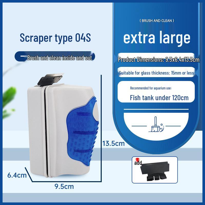 Magnetic Algae Scraper: Double-Sided Fish Tank Brush with Cleaning Tool