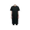 Adidas Letter Logo Printed Round Neck Pullover Midi Short Sleeve Dress Women Dresses Black GD8445
