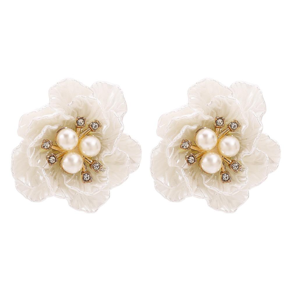 Camellia Flower Imitation Pearl Necklace Romantic Clavicle Chain Necklace  Fashion Jewelry
