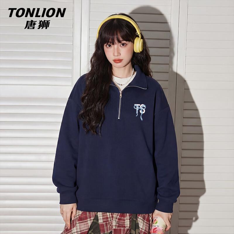 

TonLion Women s Trendy Zip-Collar Sweatshirt M