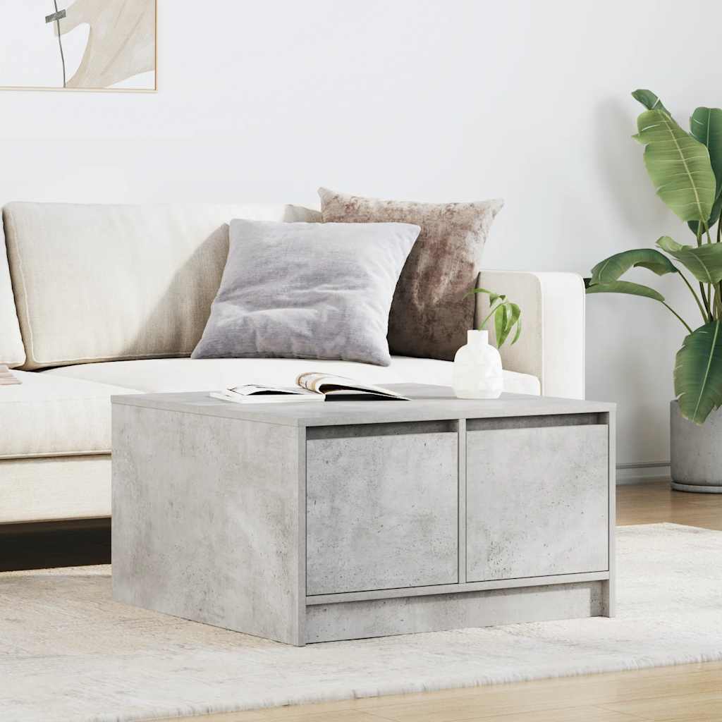 Coffee Table with Drawers Concrete Grey 70.5 x 70 x 40 cm