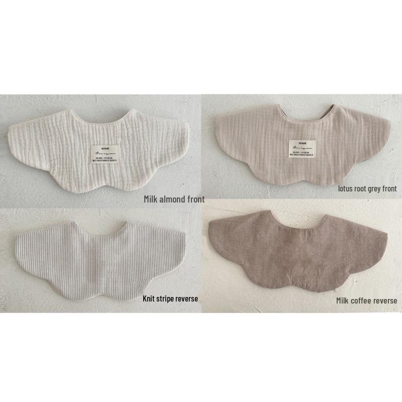 Pure Cotton Korean-Style Baby Drool Bib - Lightweight, Absorbent, Anti-Spit Up, Petal Design