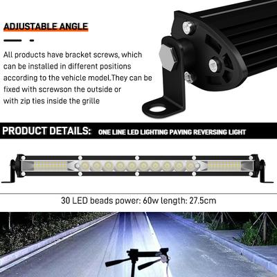 Auto Schlanke 10-Zoll LED-Lichtleiste Spot Flut Combo Strahl LED-Leiste für SUV 4x4 Off Road LED-Arbeitsleuchte 12V 24V Auto Fahrlicht