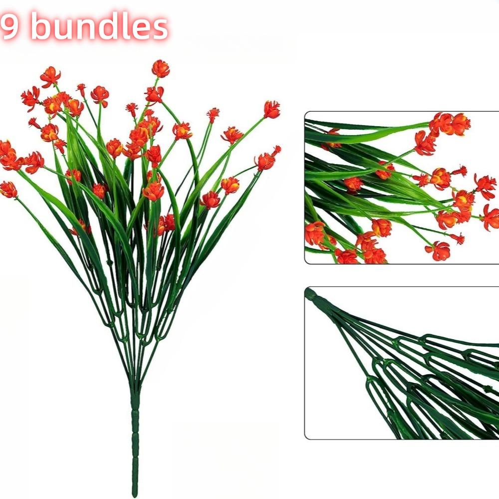 

9Pack Realistic UV Resistant Artificial Flowers – Lifelike & Maintenance-Free Faux Plants for All-Season Home and Wedding Decor