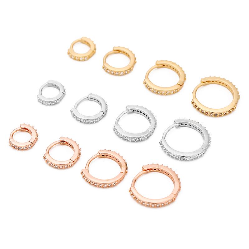 Exquisite Cross-Border Earrings: Simple, Stylish Ear Cuffs with Colored Zircons