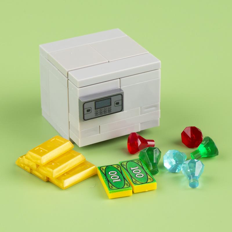MOC Safe Deposit Box Model Building Blocks ATM Vending Machine Diamond Treasure City Police Thief Bricks Toys Boys Children Gift