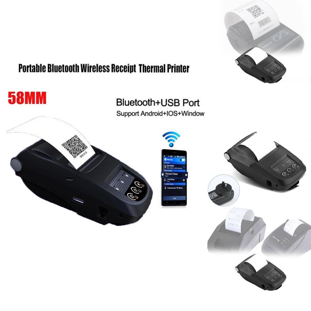 58mm Bluetooth Portable Thermal Printer For Supermarket Receipt Printing With Android Ios Windows Compatibility