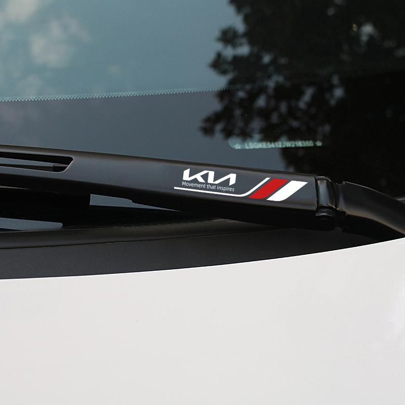 AAOI1 2 Pezzi Emblema Cristallo Auto Decalcomanie Decorazione Auto Adesivi Tergicristallo per KIA Soul Sorento K2 K5 Picanto Optima Sportage Cerato