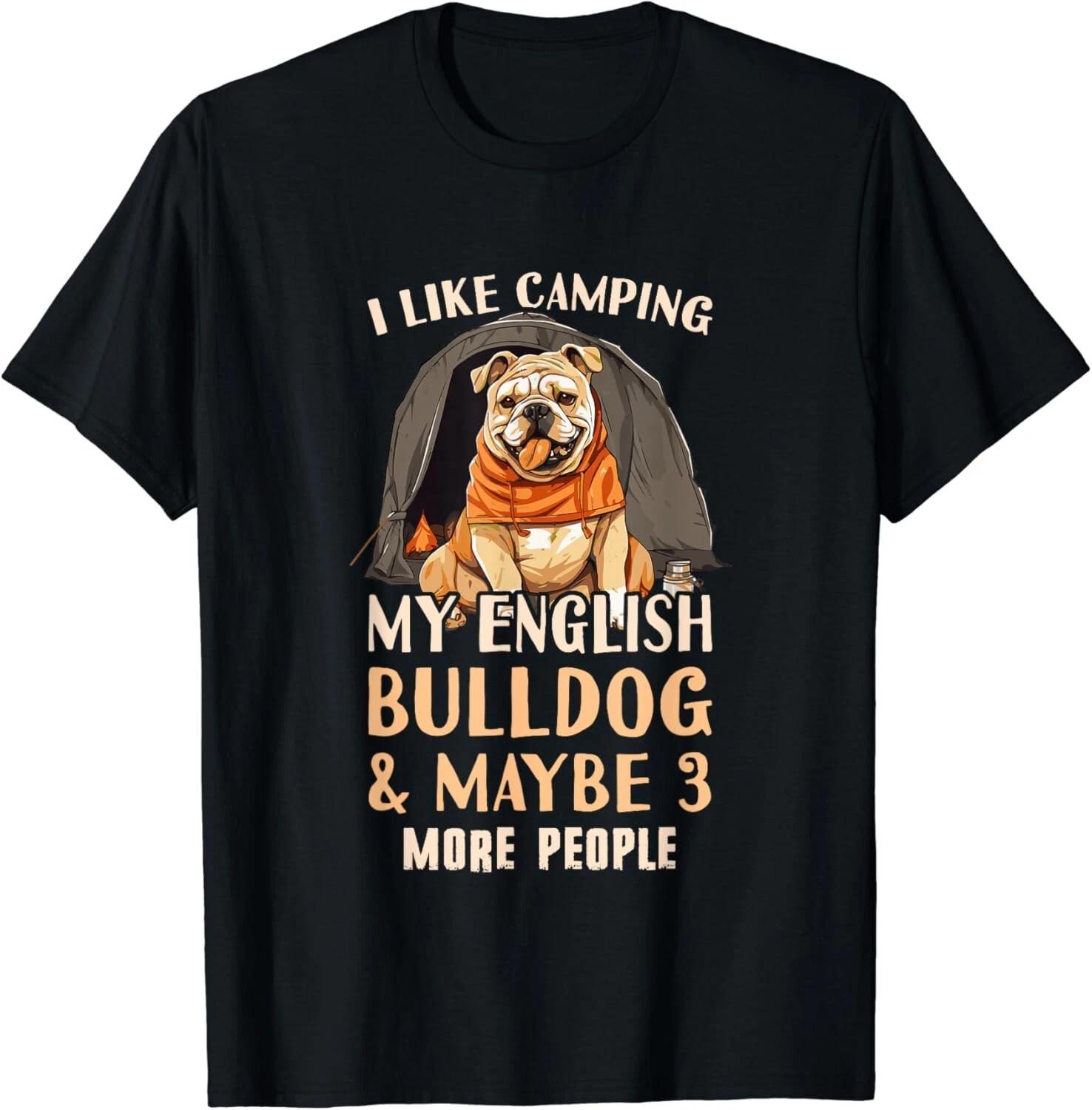 English Bulldog Outdoor Outfit & English Bulldog Camping Gift Unisex T-Shirt XL