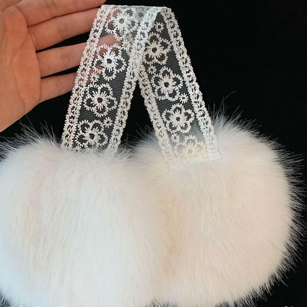 JK Headwear Lace Plush Earmuffs Ear Cap Warm Ear Muffs Comfortable Winter Earmuffs  Skiing