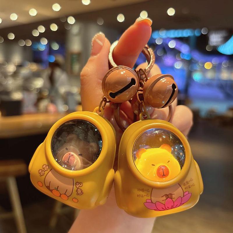 Creative Keychain Kawaii Capybara Schoolbag Shape Key Chains Funny Pencil Case Pendants Charm Car Keyring Diy Bag Accessories