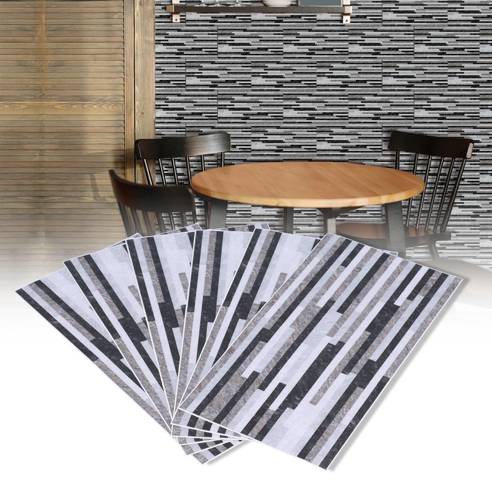 6pcs Waterproof Wall Sticker Contact Paper Peel and Stick Wallpaper Marble Tile Sticker For Bedroom