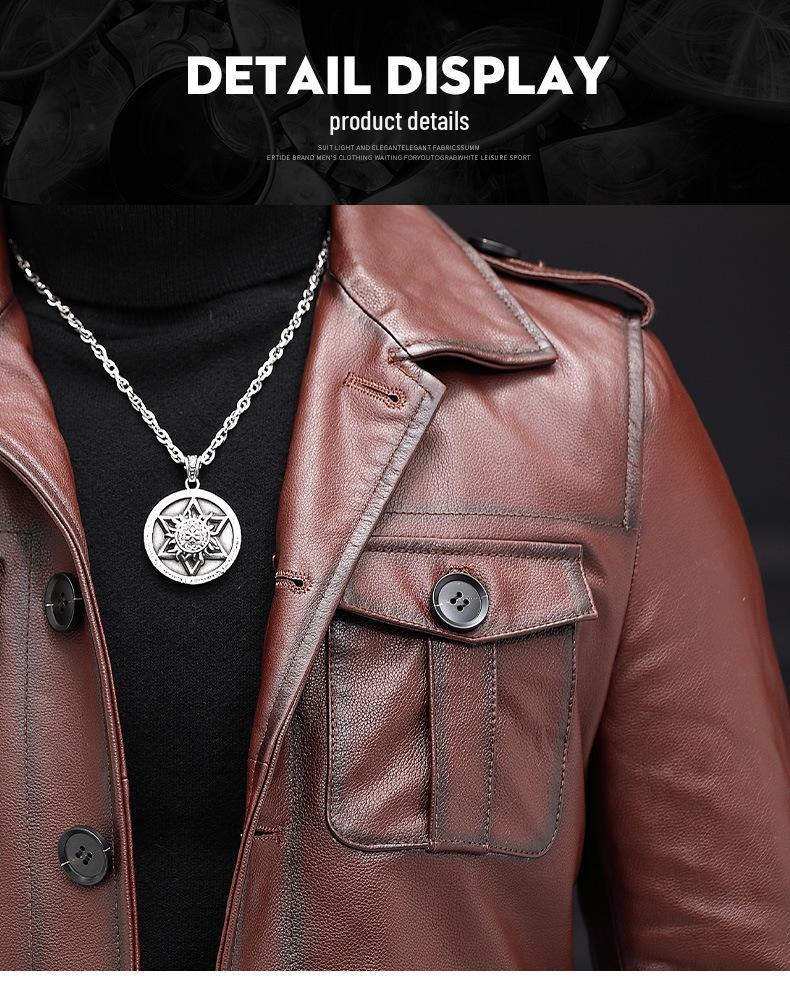 Men's Genuine Cowhide Leather Jacket, Autumn/Winter Business Casual, Optional Fleece Lining