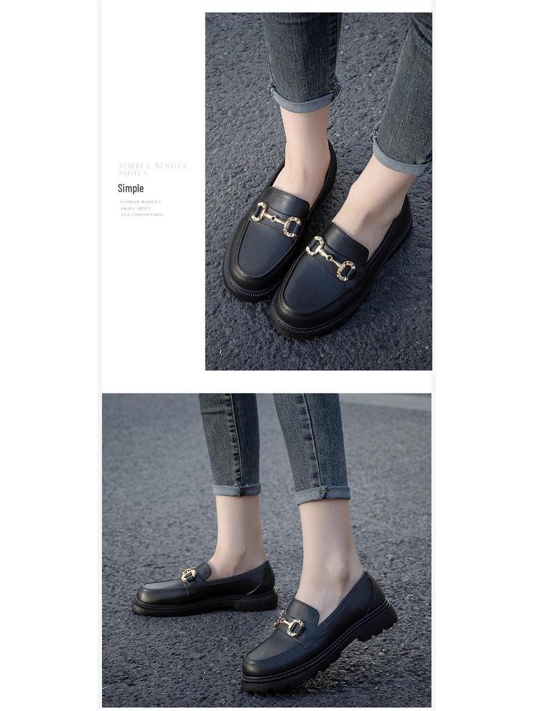 Women's Classic Waterproof Non-Slip Loafers: Thick Sole, Wear-Resistant, British & Korean Style Rain Shoes for Students